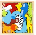 Układanka drewniana zwierzęta 12 elementów - tantis.pl