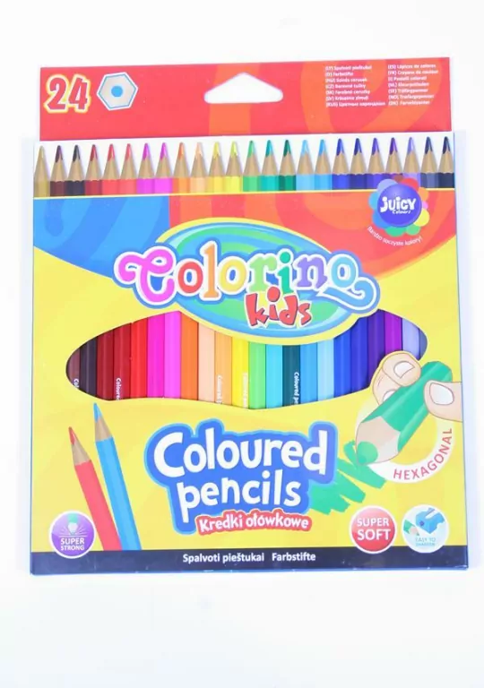 Kredki ołówkowe heksagonalne 24 kolory - tantis.pl