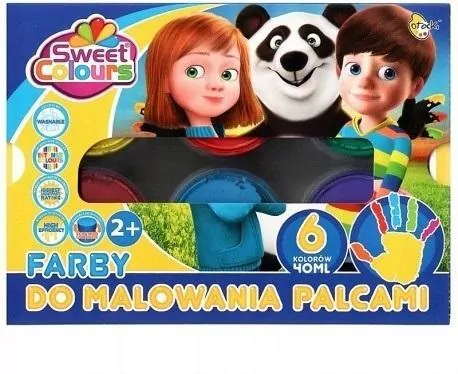 Farby do malowania palcami, 6 kolorów 40ml