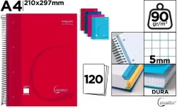 Notatnik A4/120K kołowy kratka MIX