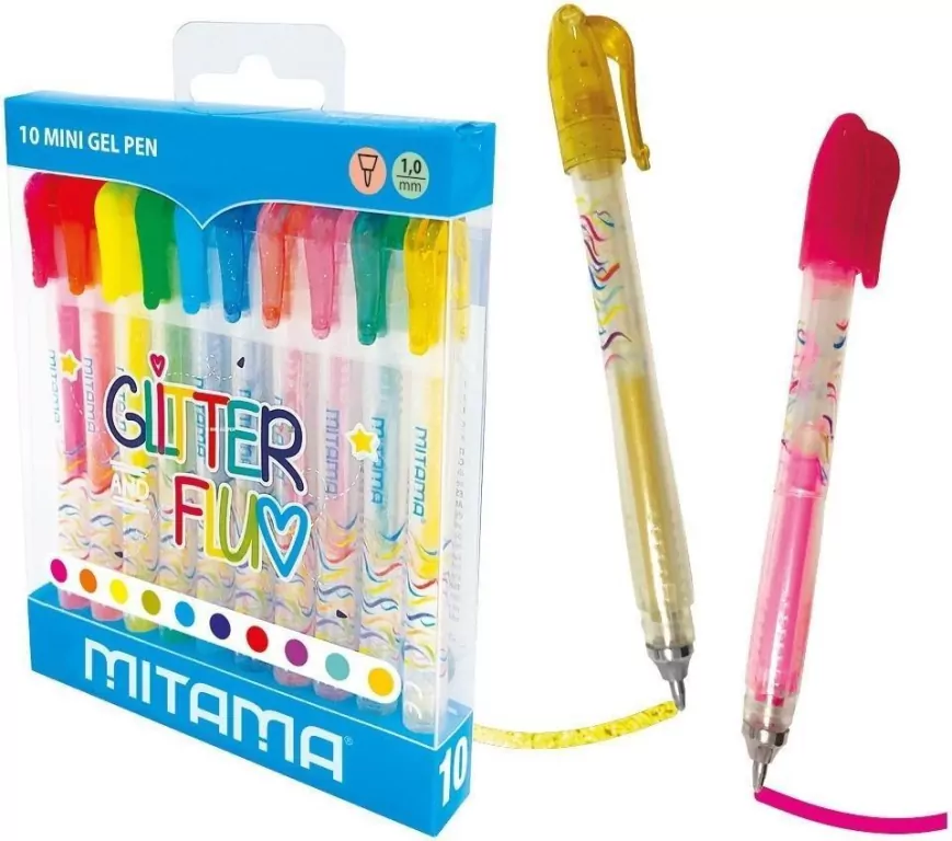 Długopisy mini żelowe 10 kolorów - tantis.pl