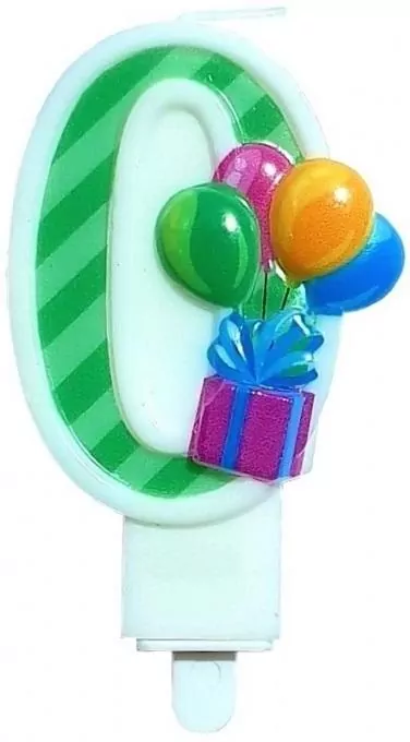 Świeczka urodzinowa "0" z balonikami - tantis.pl