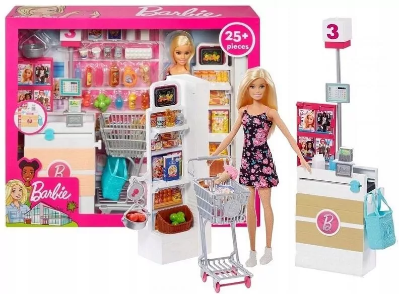 Barbie® Supermarket Zestaw do zabawy + Lalka - tantis.pl