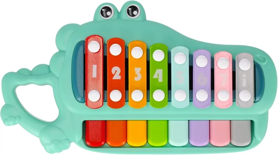 Pianinko cymbałki krokodylek 2w1 BAM BAM - tantis.pl
