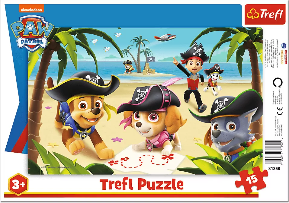 Trefl. Puzzle ramkowe. Przyjaciele z Psiego Patrolu, 15 elementów - tantis.pl