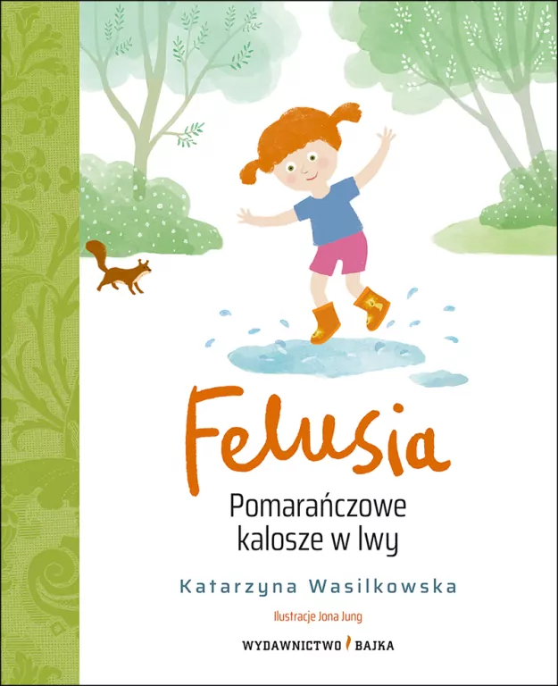 Felusia T.2 Pomarańczowe kalosze w lwy - tantis.pl