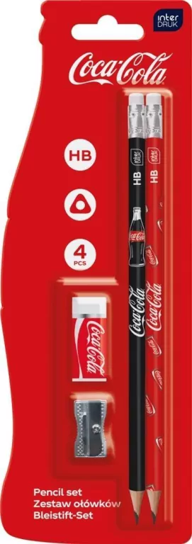 Ołówki HB z gumką + tempetówka Coca-Cola - tantis.pl