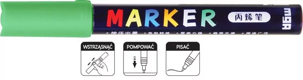 Marker akrylowy 1-2mm zielony (6szt) M&G - tantis.pl