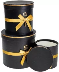 Pudełko Flower Box z kokardą czarny ROZETTE