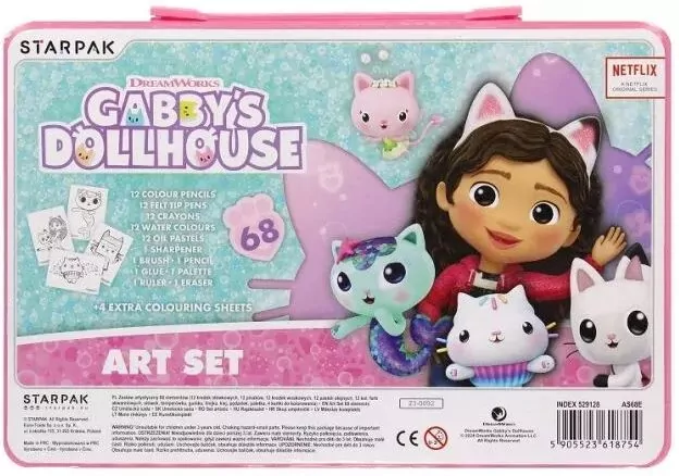 Zestaw artystyczny 68 elementów. Koci domek Gabi - tantis.pl