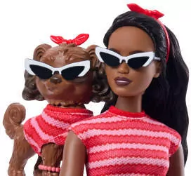 Barbie Jednakowa stylizacja Lalka i piesek - Paski - tantis.pl