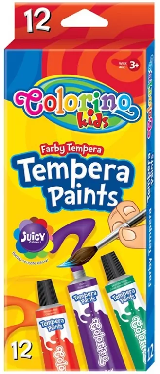 Farby tempera w tubach 12 ml. Colorino Kids. 12 kolorów - tantis.pl