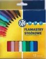 Flamastry stożkowe z trójkątnym uchwytem. 12 kolorów - tantis.pl