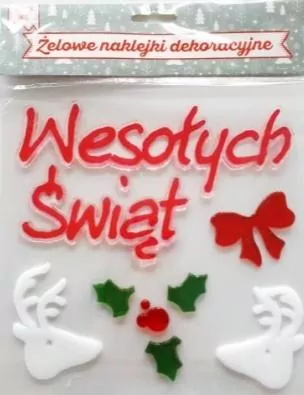 Żelowe naklejki dekoracyjne - BN Wesołych Świąt - tantis.pl