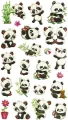 Naklejki wypukłe misie panda mix 22szt - tantis.pl