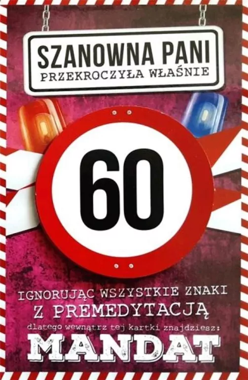 Karnet. 60 urodziny. Damskie. JCX - 016 - tantis.pl