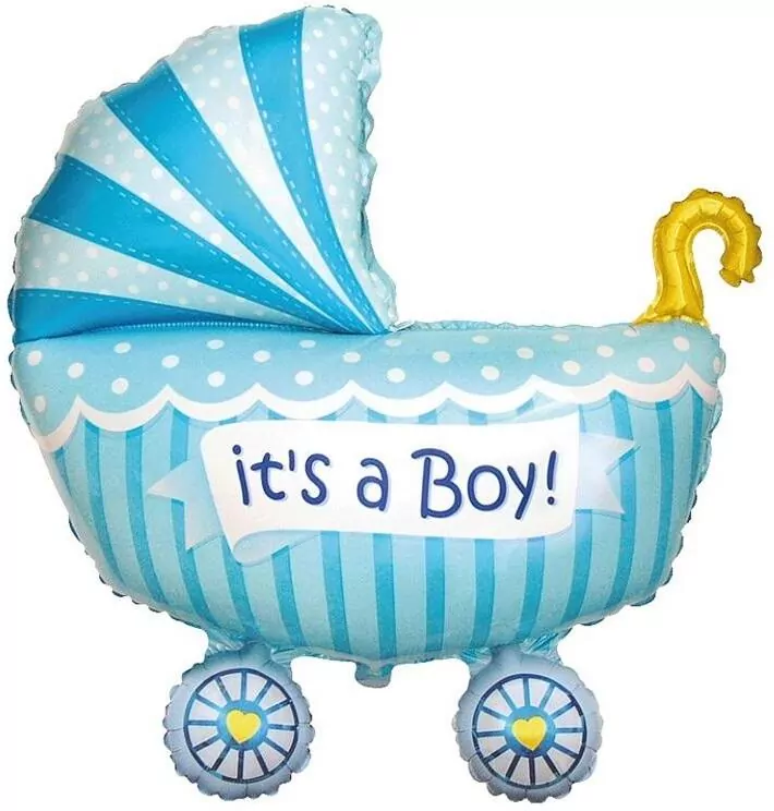 Balon foliowy Wózek dla chłopca 89cm - tantis.pl