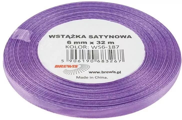 Wstążka satynowa lawendowy 6mmx32m - tantis.pl
