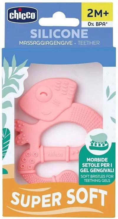 Chicco. Gryzak. 2 miesięce. Różowa. Jaszczurka - tantis.pl