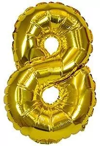 Balon foliowy 8 złoty, 61cm - tantis.pl