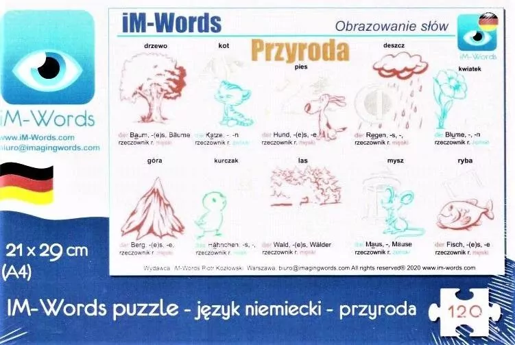 iM-Words Puzzle 96 Niemiecki - Przyroda - tantis.pl