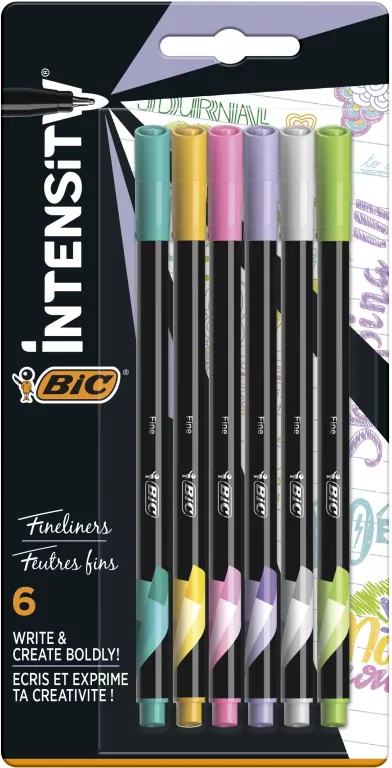 BIC. Cienkopisy Intensity Fine mix Pastel, 6 kolorów - tantis.pl