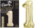 Balon foliowy B&C cyfra 1 szampański 85cm - tantis.pl