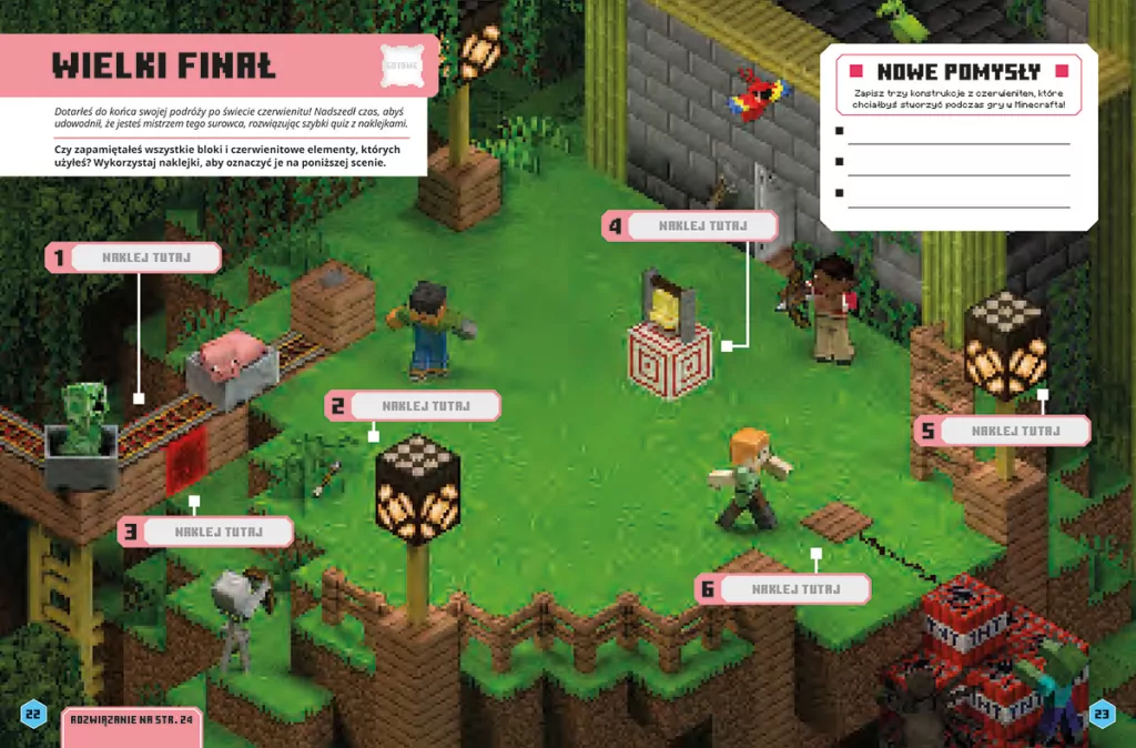 Minecraft Naklejkowa przygoda. Czerwienit - tantis.pl