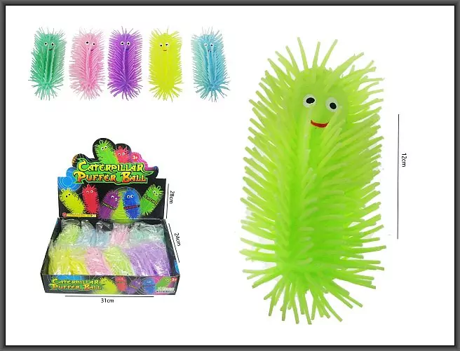 Dżdżownica gumowa 12 cm kolczatka, mix - tantis.pl