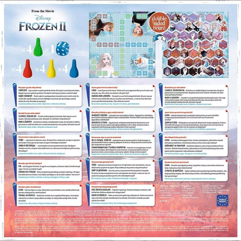 GRA 2w1. Chinczyk + Węże i drabiny. Frozen 2 - tantis.pl