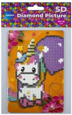 Diamentowa mozaika ze sztalugą. Jednorożec 10x15