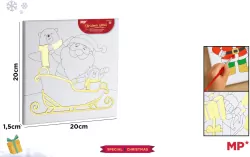 Płótno do malowania złocone - sanie 20x20cm