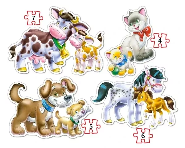 Puzzle x 4. Zwierzęta i ich dzieci - tantis.pl