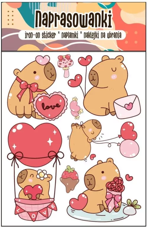 Naprasowanki Termo na Ubrania DTF Kapibara love - tantis.pl