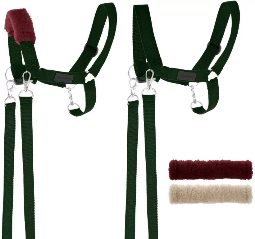 Kantar dla Hobby Horse wodze + futerka zielony - tantis.pl