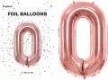 Balon foliowy cyfra 0 86cm różowe złoto - tantis.pl