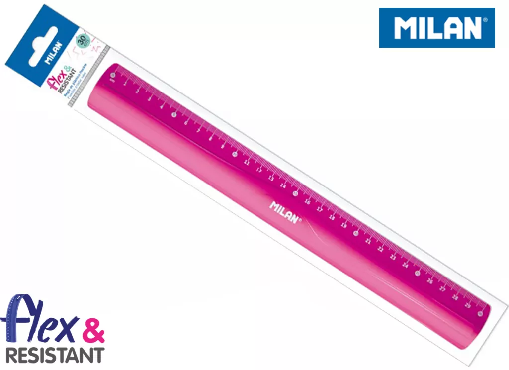 Linijka Milan 30 cm różowa - tantis.pl
