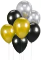 Balony Beauty&Charm bukiet złoto-czar. 30cm 7szt - tantis.pl