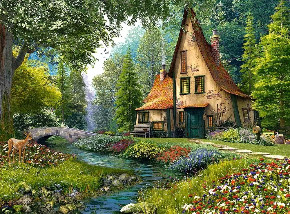 Puzzle 2000. Toadstool Cottage Castorland - tantis.pl