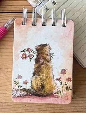 Kołonotes A7 SSN38 Golden retriever z kwiatami - tantis.pl