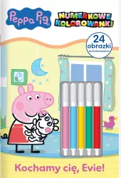 Kochamy cię, Evie! Świnka Peppa. Numerkowe kolorowanki