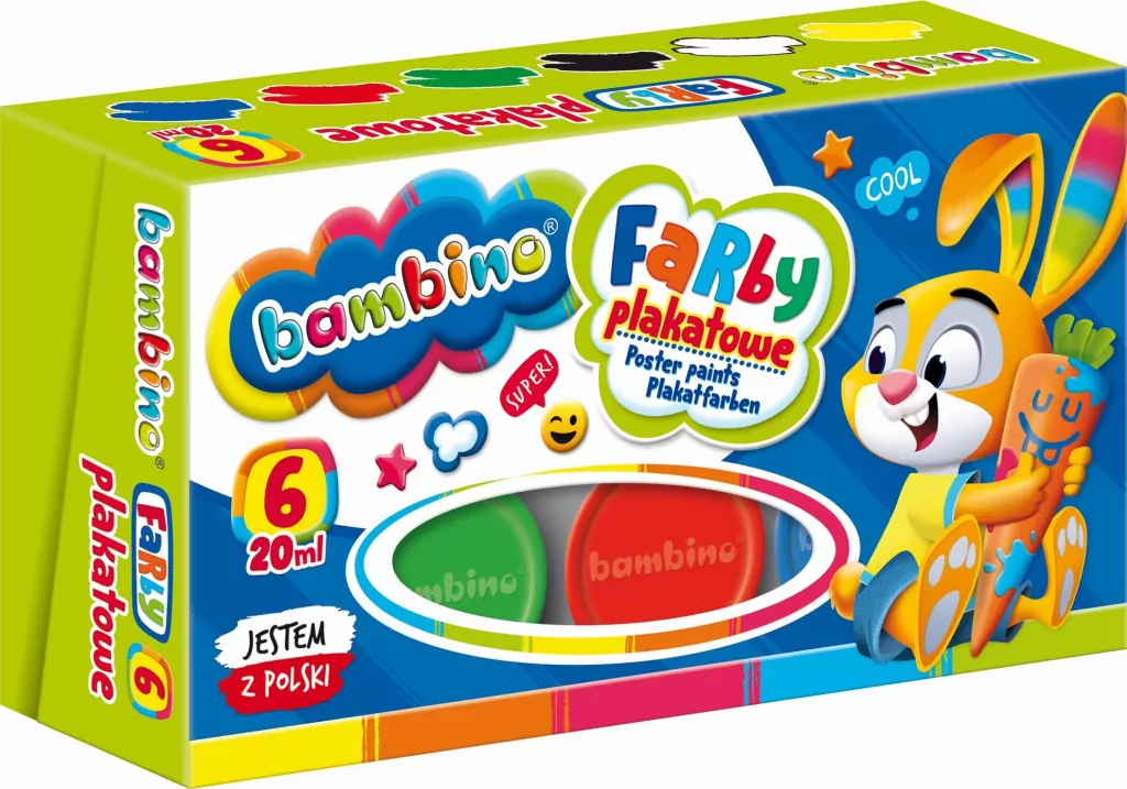Farby plakatowe Bambino. 6 kolorów - tantis.pl