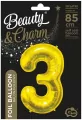 Balon foliowy 3 złoty 85cm - tantis.pl