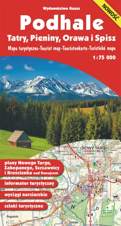 Podhale tatry pieniny orawa i spisz mapa turystyczna 1:75 000 - tantis.pl