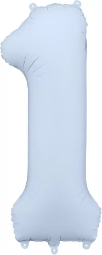 Balon foliowy cyfra 1 86cm mglisty niebieski - tantis.pl