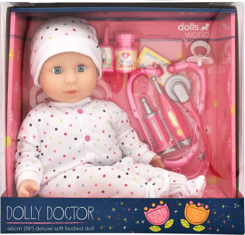 Dolls World Lalka Dolly Doctor 46cm - tantis.pl