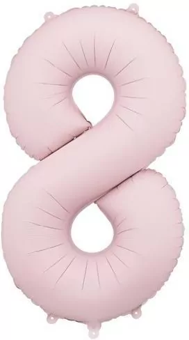 Balon foliowy cyfra 8 86cm jasny różowy - tantis.pl