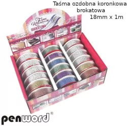 Taśma ozdobna koronkowa brokat 18mmx1m