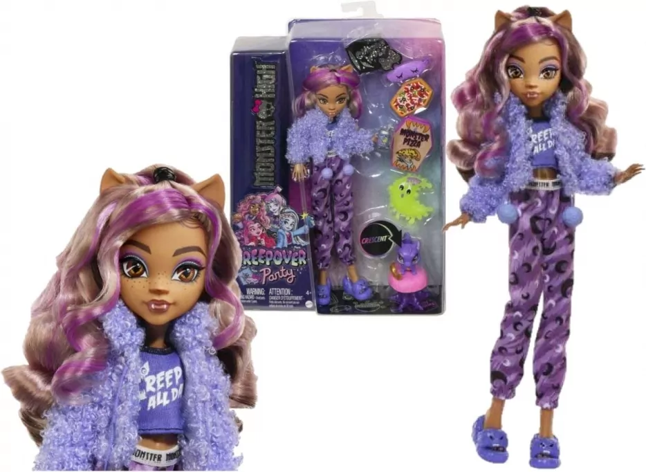 Lalka Pidżama Party Clawdeen Wolf  Monster High - tantis.pl