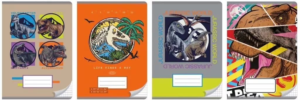 Zeszyt Jurassic park. A5/16K trzy linie kolorowe. 20 sztuk - tantis.pl